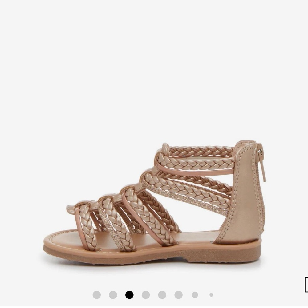NWT - Kelly & Katie Toddler Girs Gladiator Sandal in Metalic Amber Gold - Size 9 - Picture 6 of 6